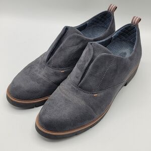 Dr. Scholl's GLISTEN Women's Gray Faux Suede Slip-On Block Heel Shoes Size 9.5